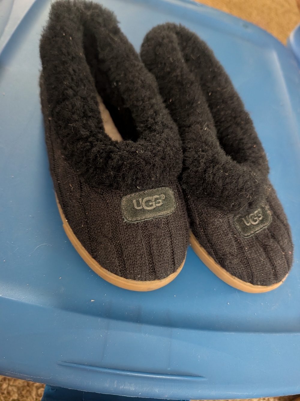 UGG Black Cozy Slip-On Slippers